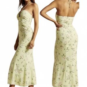 Abercrombie & Fitch Sage Floral Strapless Maxi Dress. Women's Size Large Petite